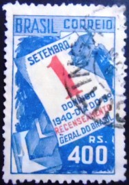 Selo postal do Brasil de 1941 5º Recenseamento Geral Variedade A