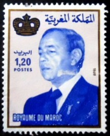 Selo postal do Marrocos de 1988 King Hassan II