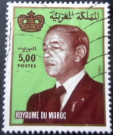 Selo postal do Marrocos de 1985 King Hassan II
