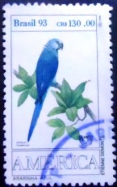 Selo postal do Brasil de 1993  - Ararinha Azul
