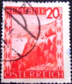 Selo postal da Áustria de 1947 Chapel at Gebhardsberg