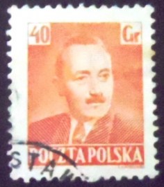 Selo postal da Polônia de 1950 Boleslaw Bierut