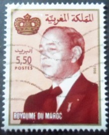 Selo postal do Marrocos de 1996 King Hassan II