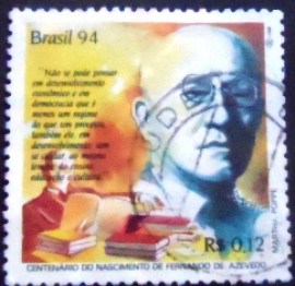 Selo postal do Brasil de 1994 Fernando de Azevedo