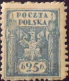 Selo postal da Polônia de 1919 Eagle