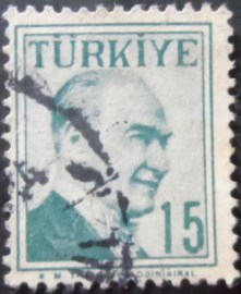 Selo postal da Turquia de 1958 Ataturk Double Frame