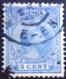 Selo postal da Holanda de 1894 Princess Wilhelmina 5 b