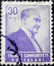 Selo postal da Turquia de 1955 Kemal Atatürk