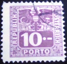 Selo postal da Áustria de 1945 Coat of arms & digit 10