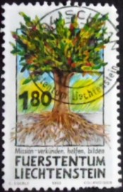 Selo postal de Liechtenstein de 1993 Tree of life
