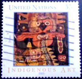 Selo postal das Nações Unidas de 2003 Indigenous Art