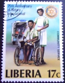 Selo postal da Liberia de 1979 Rotary