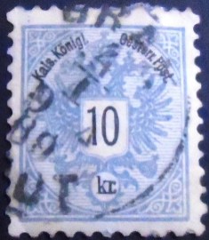 Selo postal da Áustria de 1890 Coat of Arms 10