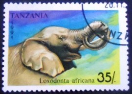 Selo postal da Tanzânia de 1991 African Elephant 35