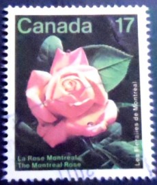 Selo postal do Canadá de 1981 The Montréal Rose