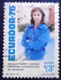 Selo postal do Equador de 1976 Tribute to Mariuxi Febres Cordero