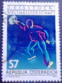 Selo postal da Áustria de 1990 Bavarian Curling World Championship