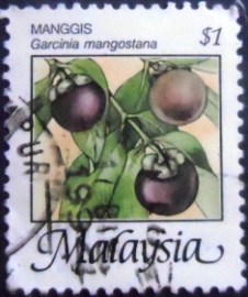 Selo postal da Malásia de 1986 Mangosteen