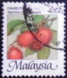 Selo postal da Malásia de 1986 Rambutan