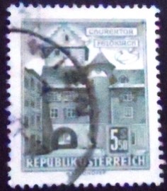Selo postal da Áustria de 1960 Churer Gate