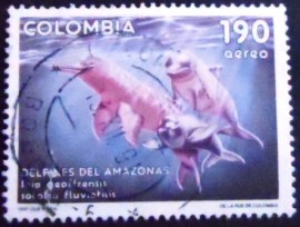 Selo postal da Colômbia de 1991 The Amazon River Dolphin