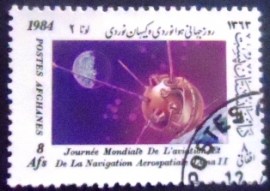 Selo postal do Afeganistão de 1984 Luna II