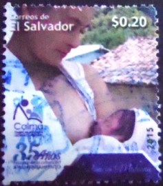 Selo postal de El Salvador de 2015 35th Anniversary of CALMA