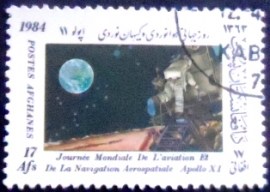 Selo postal do Afeganistão de 1984 Apollo XI