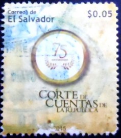 Selo postal de El Salvador de 2015 Court of Accounts