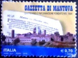 Selo postal da Itália de 2014 Gazzetta di Mantova Newspaper