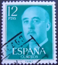 Selo postal da Espanha de 1974 General Franco 12