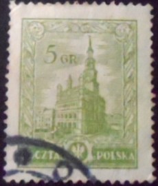Selo postal da Polônia de 1924 Poznan Town Hall