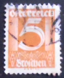 Selo postal da Áustria de 1925 Numerals 5