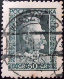 Selo postal da Polônia de 1928 Marshal Józef Klemens Piłsudski