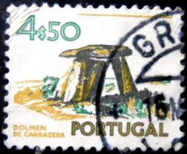 Selo postal de Portugal de 1974 Meghalite Grave of Carrazeda