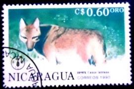 Selo postal da Nicarágua de 1990 Coyote