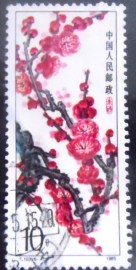 Selo postal da China de 1985 Prunus mume