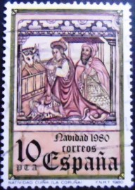 Selo postal da Espanha de 1980 Mural da Sagrada Família