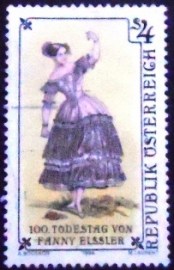 Selo postal da Áustria de 1984 Fanny Elssler