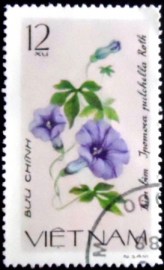Selo postal do Vietnam de 1980 Ipomoea pulchella