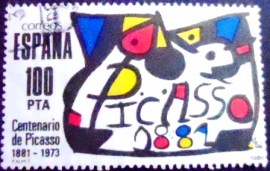 Selo postal da Espanha de 1981 Homenaje a Picasso