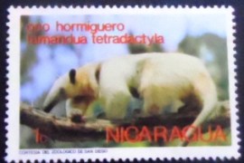 Selo postal da Nicarágua de 1974 Southern Tamandua