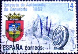 Selo postal da Espanha de 1983 Autonomy Cantabria