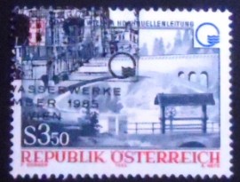 Selo postal da Áustria de 1985 Vienna Mountain Spring Pipeline
