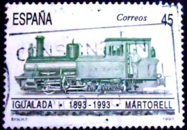 Selo postal da Espanha de 1993 Igualada- Martorell Railway