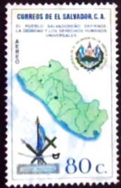 Selo postal de El Salvador de 1970 Human Rights