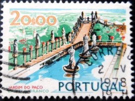 Selo postal de Portugal de 1977  Palace Garden Castelo Branco
