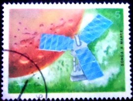 Selo postal de Cuba de 1988 Mars probe