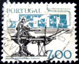 Selo de Portugal de 1978 Hand press and modern printing press