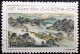 Selo postal do Vietnam de 1969 Log Raft Running Rapids